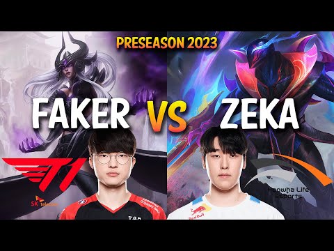 T1 Faker vs HLE Zeka - SYNDRA vs ZED Mid - KR Ranked