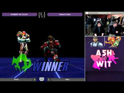 Pooch (Samus/Zelda) vs MVZY (Snake) - ASH@WIT #51 Project M Winner's Semis