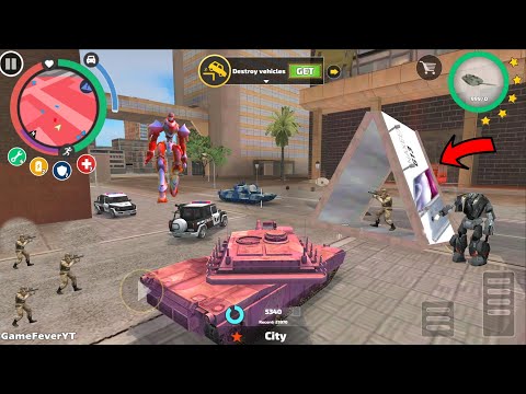Rope Hero: Vice Town - 6.4.4 (Pink Tank Destroy Naxeex AD Poster) Russian Tank Stuck in Cinema Hall