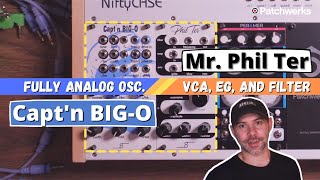 Video thumbnail for Introducing Capt'n BIG-O (VCO) and Mr. Phil Ter (VCA, EG, Filter) by Cre8audio by Patchwerks