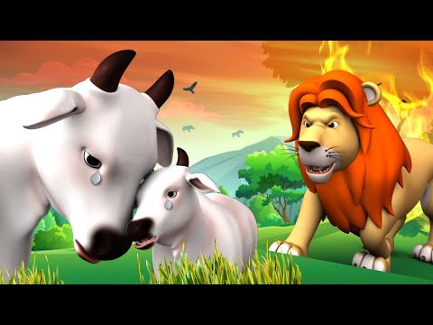 शेर और ईमानदार गाय - The Honest Cow And The Lion - 3D Animated Hindi Moral Stories | JOJO TV Hindi