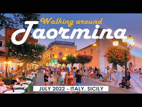 Sicily Walk: Taormina, July 2022, Italy, Messina [4K]
