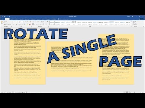 How To Rotate Just One Page Of A Word Document