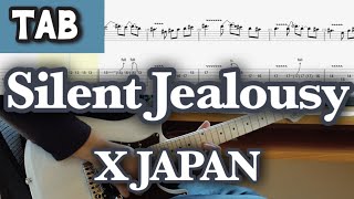 【TAB】Silent Jealousy(Live Version) - X JAPAN【 GUITAR COVER 】HIDEパート