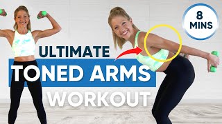 Download Lagu Ultimate 8 MINUTE TONED ARMS WORKOUT. Quick u0026 Intense At Home. Thumbnail