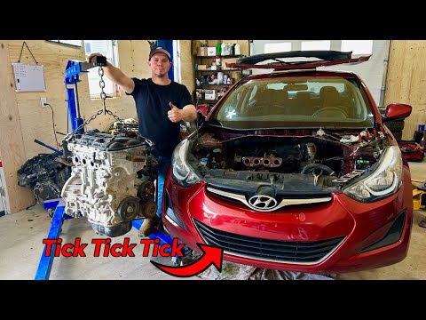 Hyundai Elantra Engine Replacement! IN 6 HOURS OR LESS! STEP BY STEP! 2011-2016