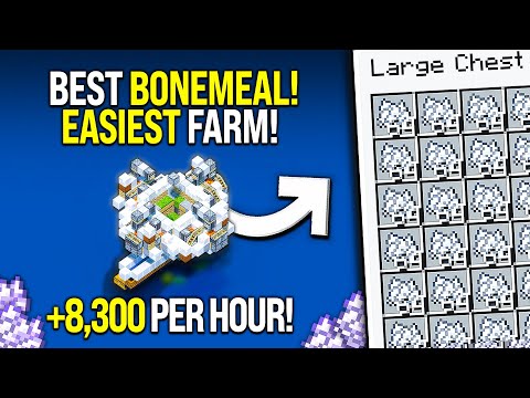 BEST BONEMEAL FARM In Minecraft Tutorial - EASY - 8300/HR!