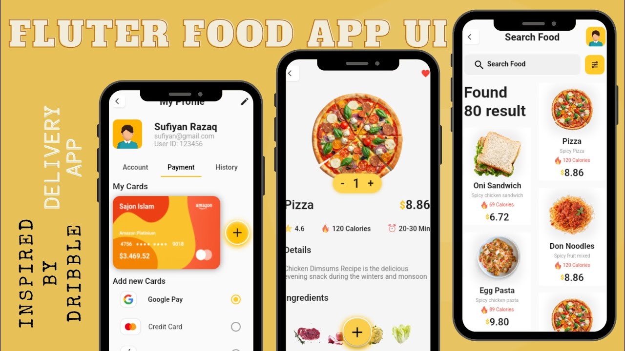 Flutter Food Delivery App UI | Dribbble-Inspired | Beautiful & Responsive UI/UX
