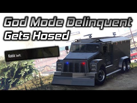 God Mode Delinquent Rage Quits After Getting Hosed By The RCV in GTA Online