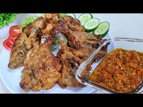 AYAM GORENG TERENAK ‼️RESEP AYAM GORENG KIPAS VIRAL+SAMBAL BAWANG YANG SEDEP