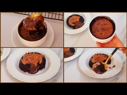 مولتن شوكليت كيك بثلاث مكونات وبس..غرقان شوكولاتة لضيوف الغفلة