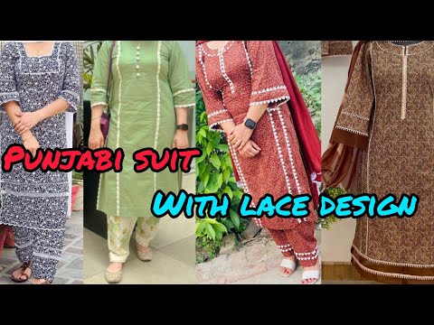 20+ Lace design  for kurti/ Punjabi suits lace design/ cotton suit lace design