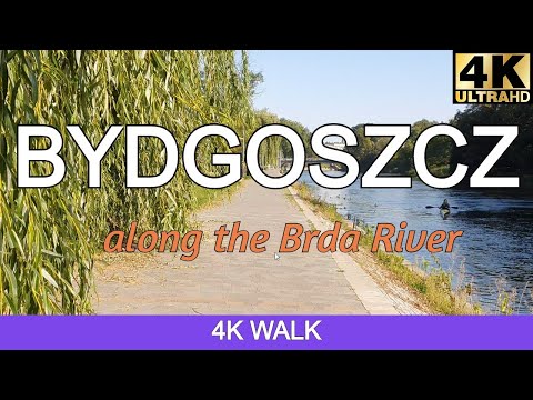 Bydgoszcz - walk along the Brda River | 4K