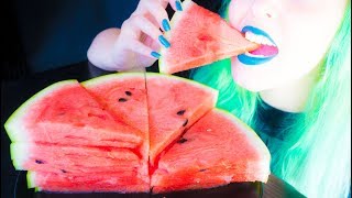 ASMR: Super Juicy &amp; Crunchy Stacked Watermelon Slices ~ Relaxing Eating Sounds [No Talking|V] 😻