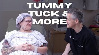 (Surgical Video) Woman Gets Extended Tummy Tuck, Thigh Lift, Neck Lipo, and Fat Transfer to Breasts