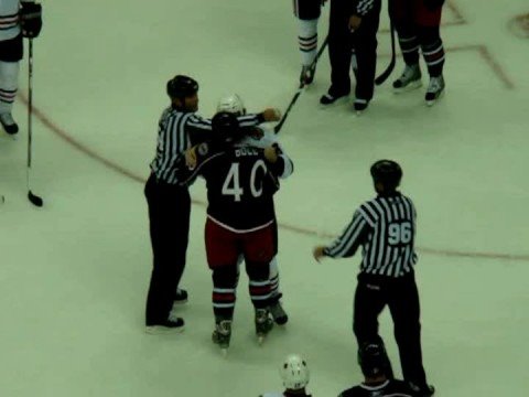 Jared Boll-Colin Fraser "fight" Jackets vs Blackhawks 9/29