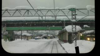 preview picture of video '【雪景色】上越線・前面展望 越後堀之内駅から小出駅 Train front view (Snow)'