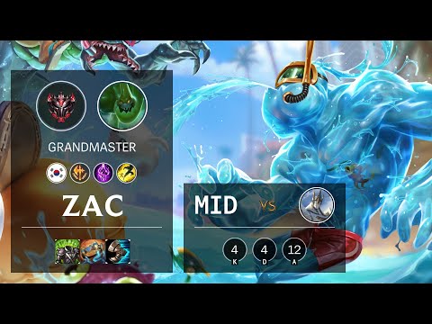Zac Mid vs Galio - KR Grandmaster Patch 10.16