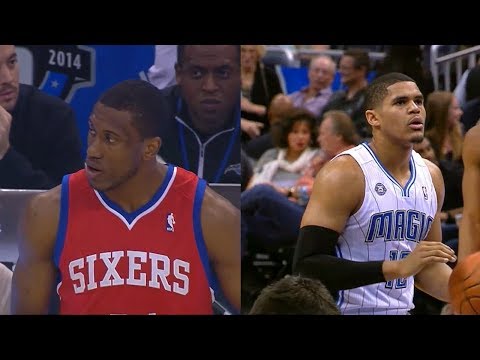 2014.03.02 - Tobias Harris vs Thaddeus Young Battle Highlights - Magic vs 76ers