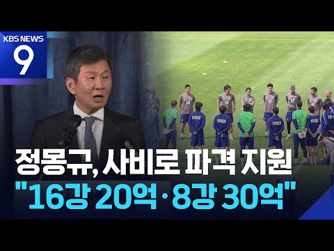 사퇴 예고 정몽규, 사비로 포상금 파격 지급