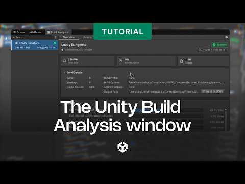 The Unity Build Analysis window