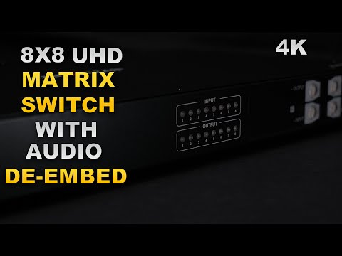 BZBGear 8x8 4K 18Gbps UHD HDMI Matrix with Downscaling/ARC/Audio Extraction and IP/RS-232 Control