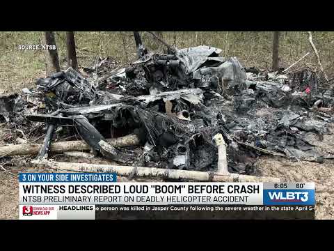 Witness described loud ‘boom’ before medical helicopter crash