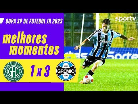 Gols e lances de Guarani x Grêmio