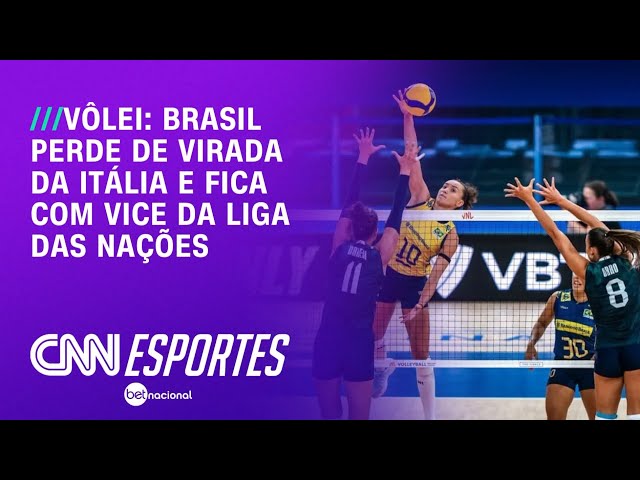 Brasil perde de virada para a Itália e fica com o vice da Liga das Nações de vôlei | CNN PRIME TIME