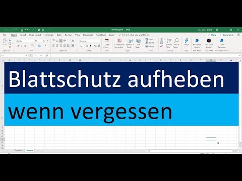 Excel Blattschutz aufheben passwort vergessen
