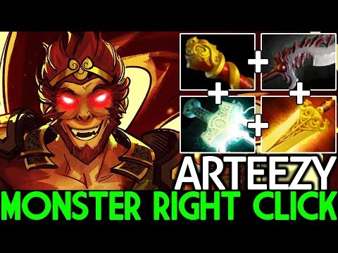 Arteezy [Monkey King] Super Monster Right Click 21 Kills Game is Hard 7.22 Dota 2