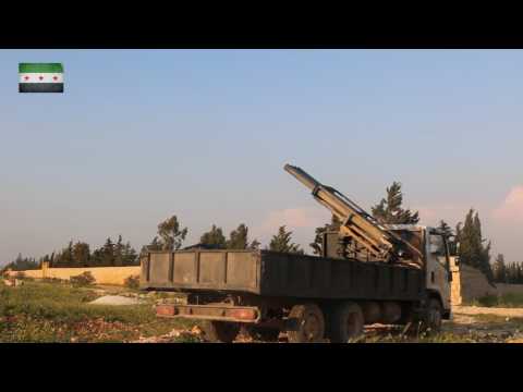 استهداف مقرات النظام بصواريخ الغراد في بلدتي نبل والزهراء من قبل جيش إدلب الحر