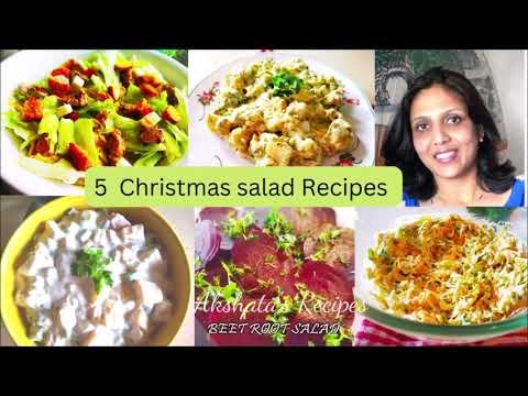 5 Christmas Salad Recipes |Christmas Recipes2022|Ep 41@akshatasrecipes #salads#christmasrecipes