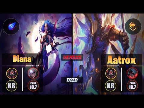 GrandMaster DIANA [Phase Rush] (Mid) VS  AATROX - Grandmaster KR Patch 10.7