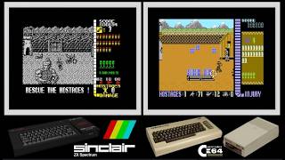 ZX Spectrum vs C64 : OPERATION WOLF (Side by side comparison)