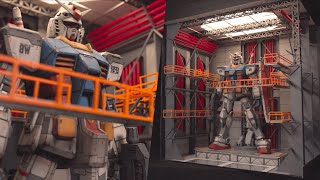 Plastic plate crafting of a super huge hangar for the Mega Size Gundam!