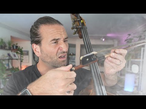 How tight should my double bass bow hair be?