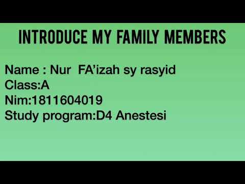 A monolog video introducing a member of the family using photograph