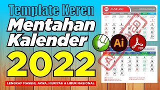 Template Keren kalender Indonesia 2022 Mentahan Coreldraw, AI & PDF