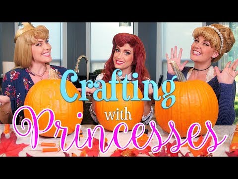 Crafting with Disney Princesses - Pumpkin Carving!