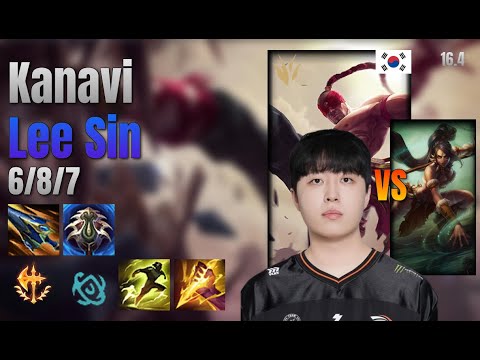 Kanavi Jungle Lee Sin vs Nidalee lol KR solo rank Full Game 16.4 | 카나비 리 신 vs 니달리