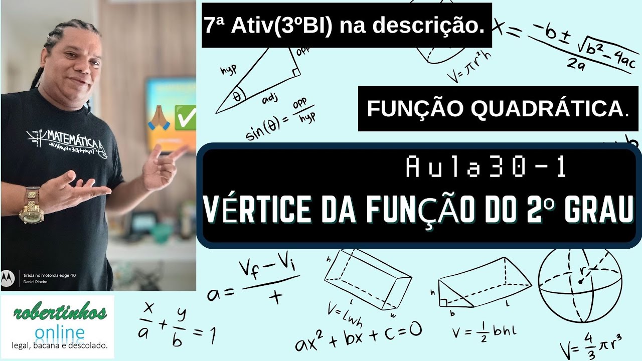 Aula 30-1_Vértice da Função do 2º Grau_Função Quadrática 🧑‍🎓🦉🏆