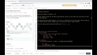 YouTube video 'leetcode 95. Unique Binary Search Trees II - Recursion'