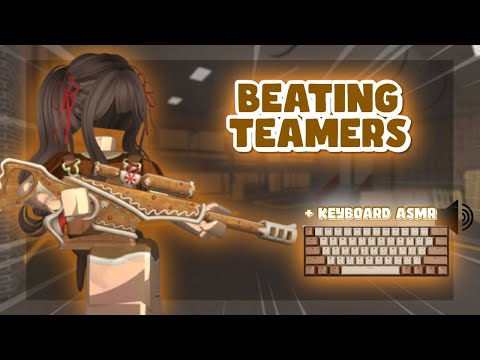 BEATING TEAMERS IN MM2 + KEYBOARD ASMR!