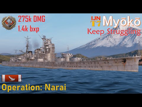 [World of Warships Indonesia] Operation: Narai with T7 Myōkō Gameplay. Personal Record (275k DMG)