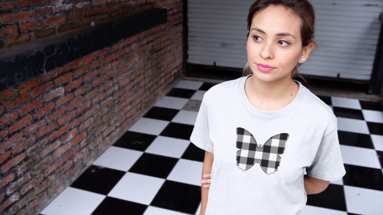 Gingham Black & White Butterfly T-Shirt