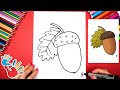 How To Draw An Acorn For Kids Easy Step By Step Tutorial