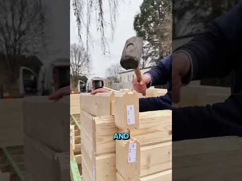 A Wooden House Built by Slotting Like Lego!