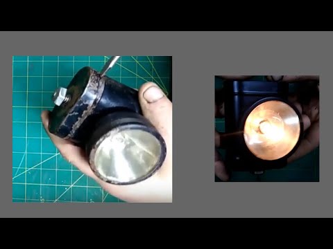 bicycle lamp,bike light,lantern, torch 1950s bulb vintage old tool restoration 70 year old bulb !