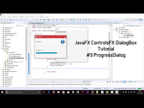 JavaFX ControlsFX DialogBox Tutorial #3 ProgressDialog